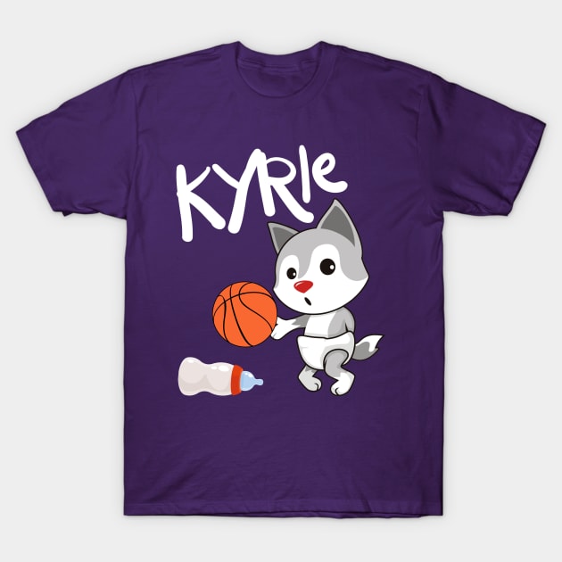 Kyrie The Baby Hoop Star Wolf (Style 1) T-Shirt by WavyDopeness